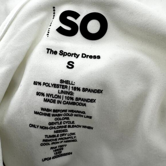 SO Junior Sporty Mini Tennis Dress Skort Spaghetti Straps Activewear White S - Picture 5 of 7